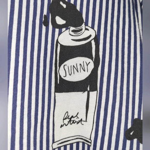 ZARA Artist Paint‎ Tubes Blue White Striped Blouse Top Size Small - Picture 3 of 6